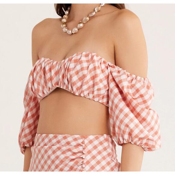 RUMER THE LABEL BISOU BRALETTE PUFF SLEEVE TOP SMALL NWT - Picture 7 of 7